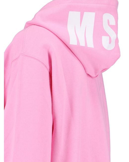 Felpa Logo di MSGM in Pink