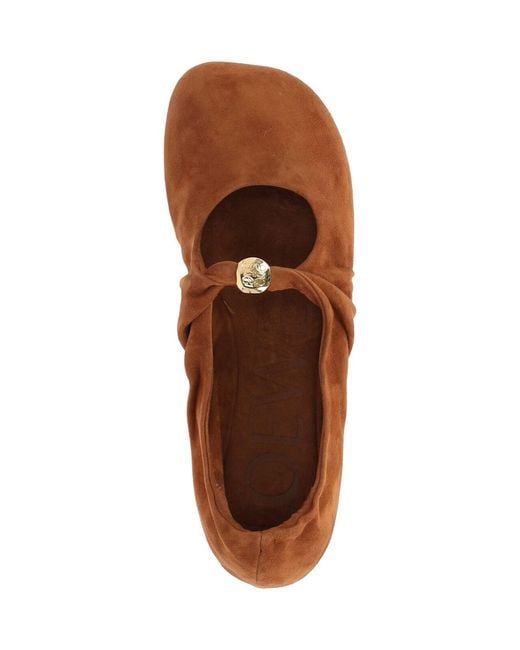 Loewe Brown Ballet Flats “Pebble Soft”