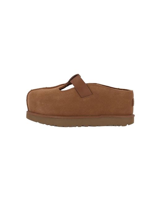 Ugg Brown Flat Shoes Upper: Leather