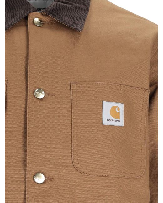 Carhartt Brown Logo Button Jacket for men