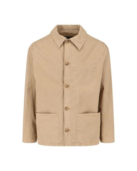 White Sand Natural Button Jacket for men