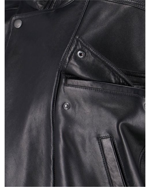 Giacca In Pelle Di Agnello di Saint Laurent in Black