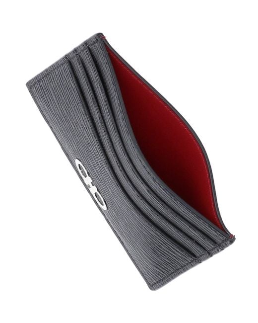 Ferragamo Black Cardholder "Gancini" for men