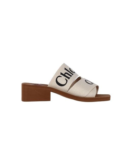 Chloé White 'Woody' Sandals