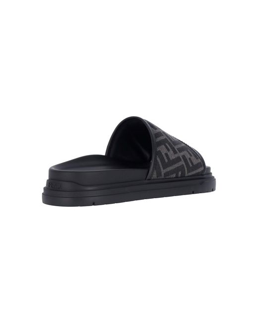 Fendi Blue 'Ff' Sandals for men