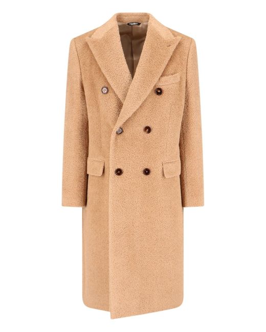 Dolce & Gabbana Natural Double-Breasted Coat for men