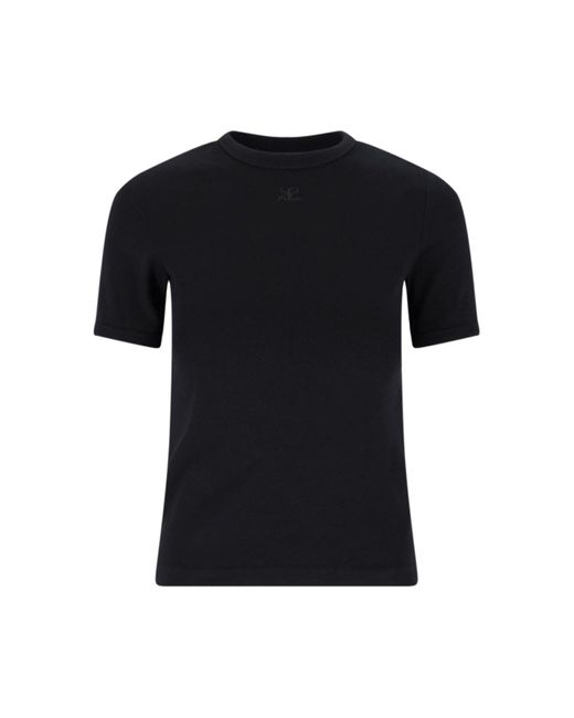 Tシャツ・カットソー Courreges Courreges T-shirts and Polos Courrèges contrast-trim Cotton T-shirt | White | FARFETCH