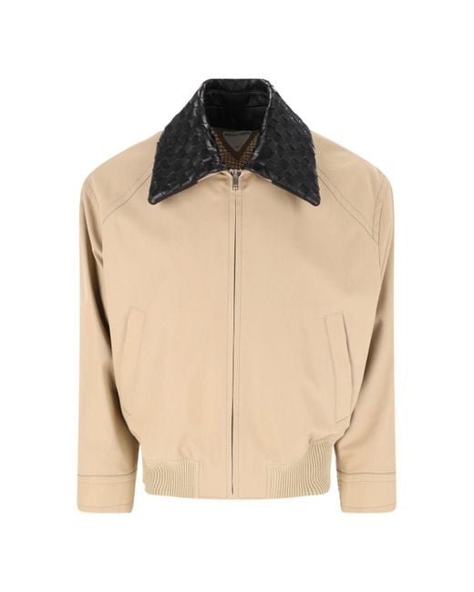 Bottega Veneta Natural Intrecciato Leather-Trimmed Twill Blouson for men
