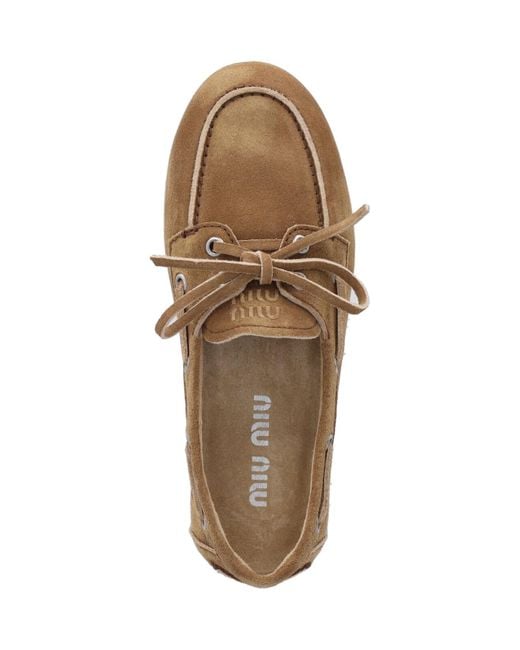 Miu Miu White Suede Loafers