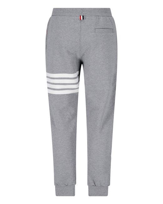 Thom Browne Gray '4-Bar' Track Pants for men