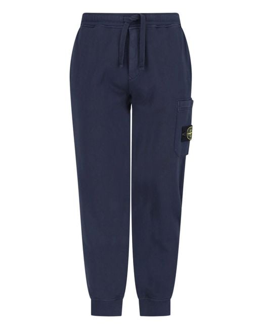 Stone Island Blue Sweatpants for men