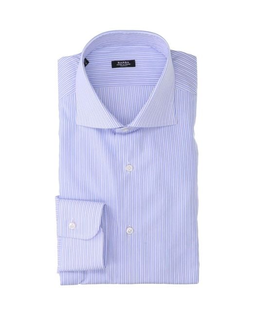 Barba Napoli Blue Cotton Shirt for men