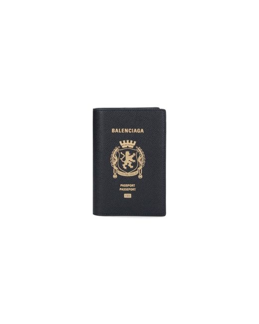 Balenciaga Black Calf Leather Mini Wallet For for men
