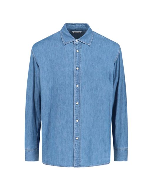 Auralee Blue Denim Shirt for men
