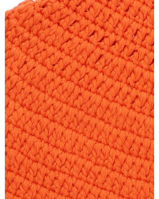 Alanui Orange Bucket Crochet Hat