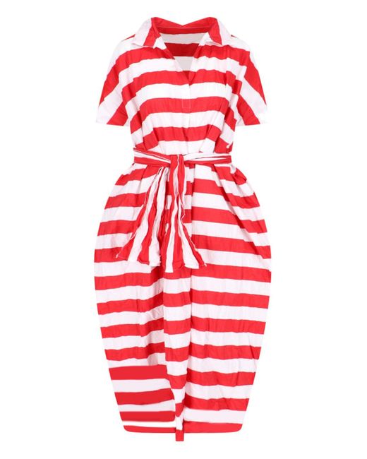 Daniela Gregis Red Striped Maxi Dress
