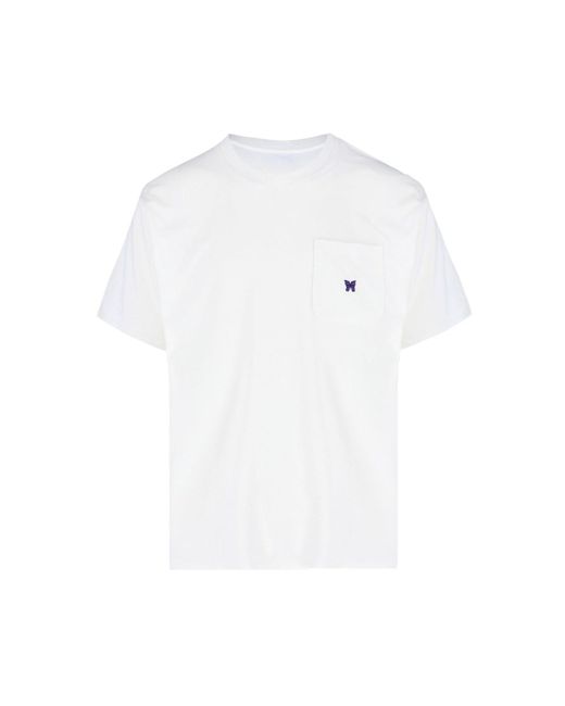 T-Shirt Logo di Needles in White da Uomo