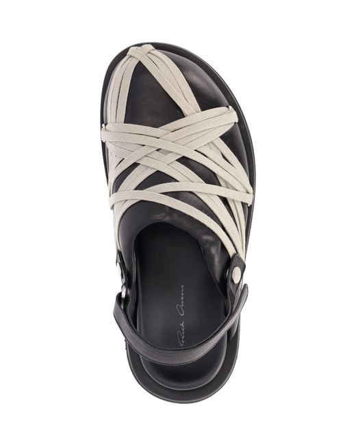 Rick Owens Black Mules "Padded Megalace Platform" for men