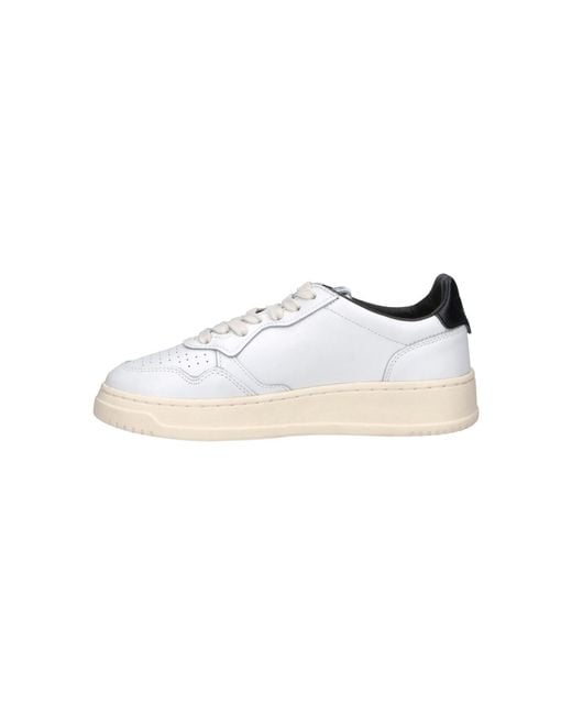 Autry White Cow Leather Low-Top Sneakers