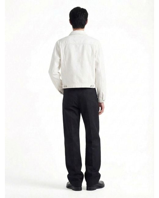 Lemaire White Cropped Trucker Cotton Jacket for men
