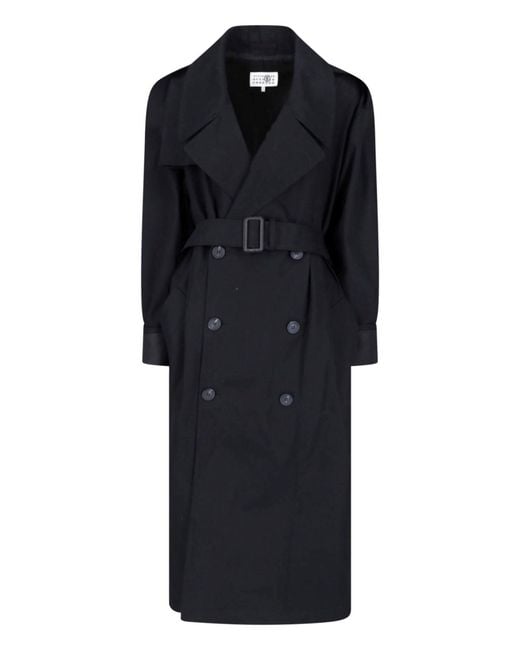 MM6 by Maison Margiela Black Cotton Twill Trench