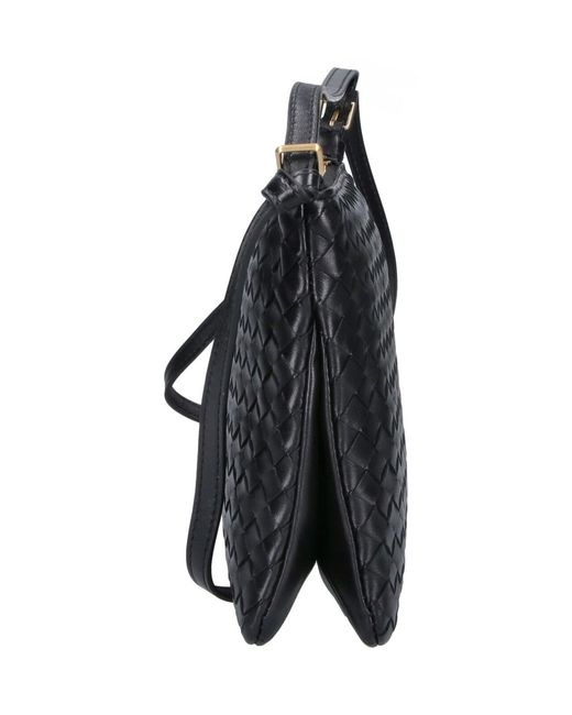 Bottega Veneta Black Medium Pouch "Intrecciato Piccolo"