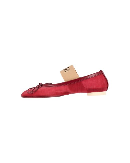 MM6 by Maison Margiela Red Ballet Flats "Anatomic"