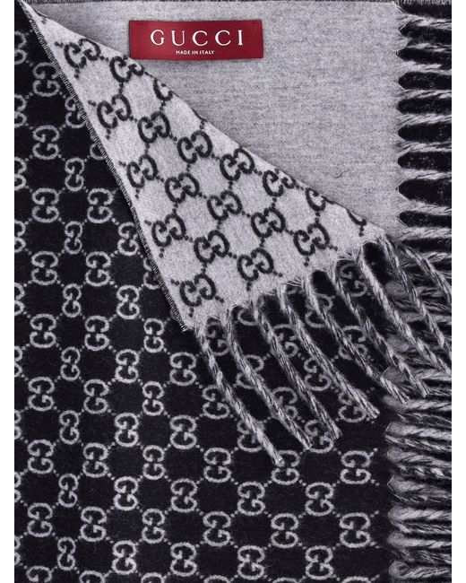 Gucci Gray Scarf "Gg Supreme" for men