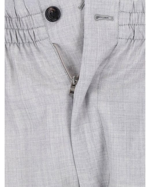 Bottega Veneta Gray Wool Trousers for men