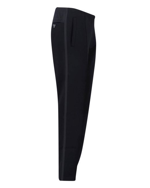Prada Blue Re-Nylon And Cotton Pants for men
