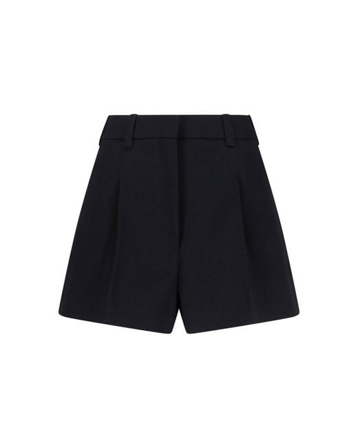 Givenchy Blue Wool Shorts With Belt Loops And Hook Closure