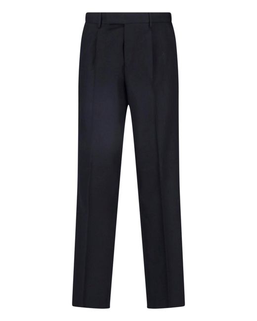 PT Torino Blue Virgin Wool And Cashmere Pants for men