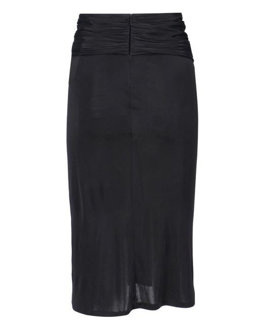 Saint Laurent Black 'a Matita' Midi Skirt