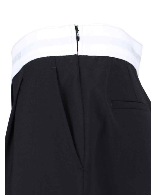 Alexander Wang Blue High-Waisted Trousers With Contrast Elastic Waistband