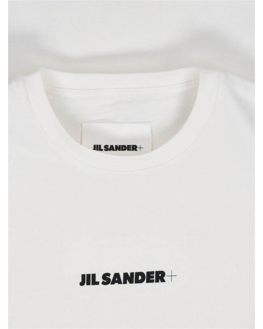 Jil Sander White Logo T-Shirt for men