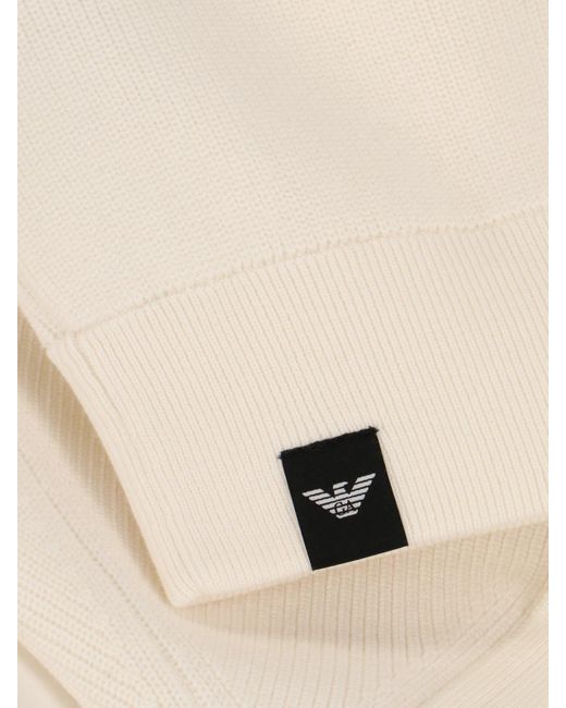 Cardigan Zip In Maglia di Emporio Armani in White da Uomo