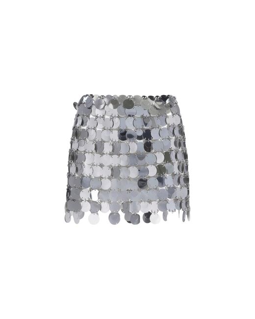 Rabanne Gray Mini Sequined Skirt