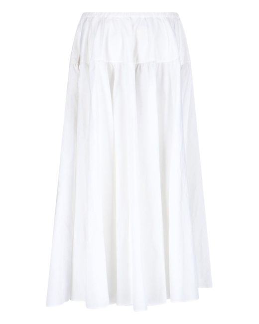 Gonna Midi Svasata di Patou in White
