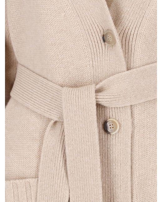 Malo Natural Maxi Cashmere Cardigan