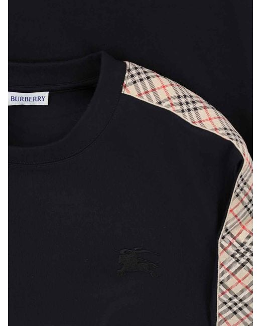 Burberry Black Check T-Shirt for men