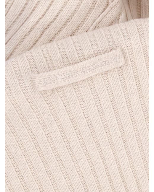 Victoria Beckham Natural Merino Wool & Cashmere Sweater