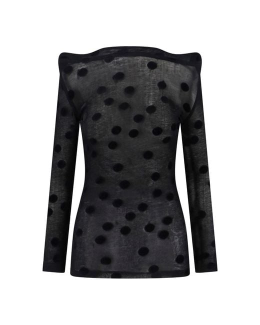 Junya Watanabe Black Polka Dot Cotton Top