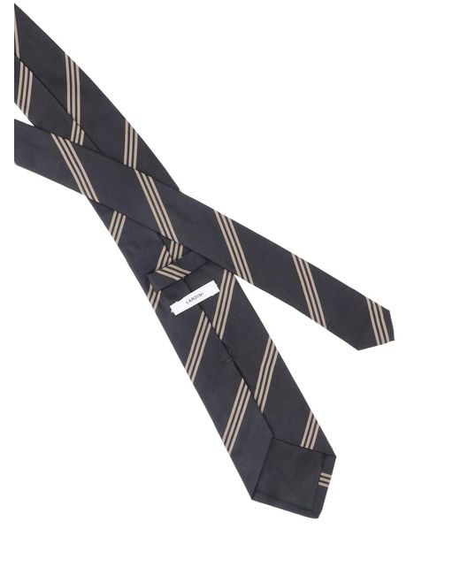 Lardini Black Silk Tie for men