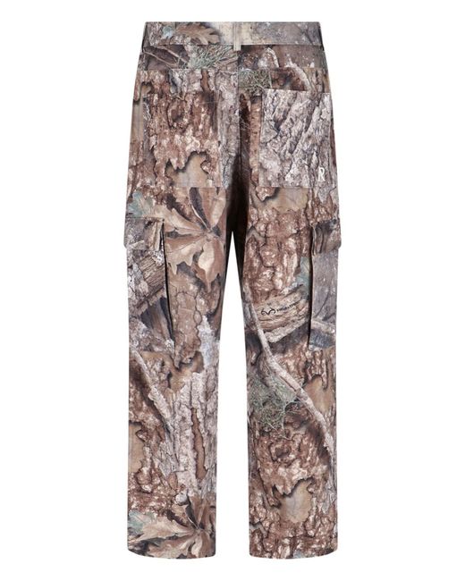 Represent Gray Mid-Rise Camo Pants With-Pocket Design for men