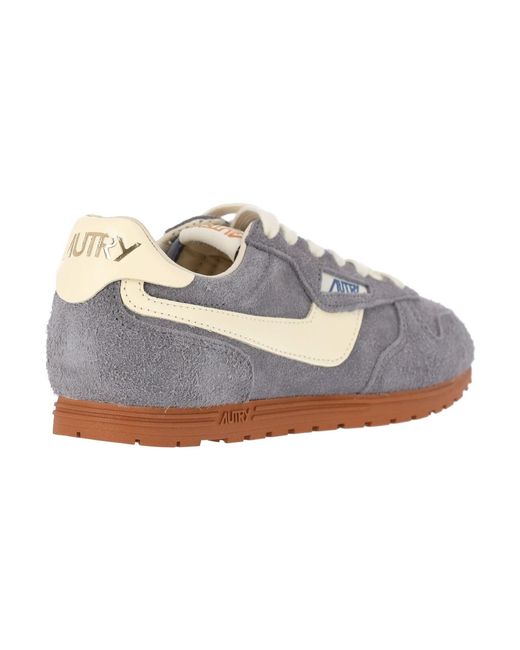 Autry White Suede & Leather Low-Top Sneakers