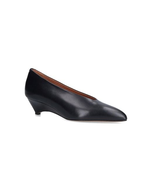 Jil Sander Black Arc Pointed Toe Leather Pumps