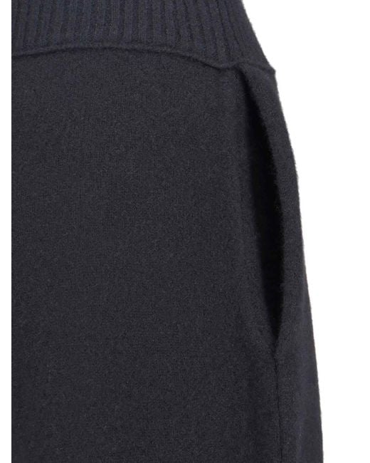 Uma Wang Blue Wide-Leg Trousers With High Ribbed Waistband