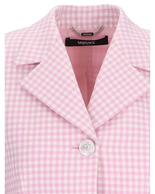 Blazer Monopetto Check di Versace in Pink