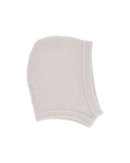 Rick Owens White Alpaca Blend Balaclava