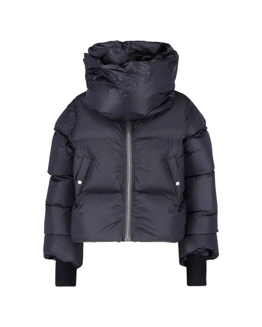 Rick Owens Blue Cropped Down Jacket "Tower"